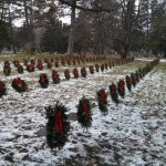 Winter Wreath on Cemetery Grave in Woodlawn Guelph