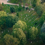 Woodlawn Memorial Park in Guelph viewed from above