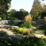 Woodlawn Memorial gardens with hardscaping and beautiful grasses