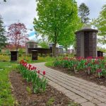 photo of cremation plots in a cemetery in spring